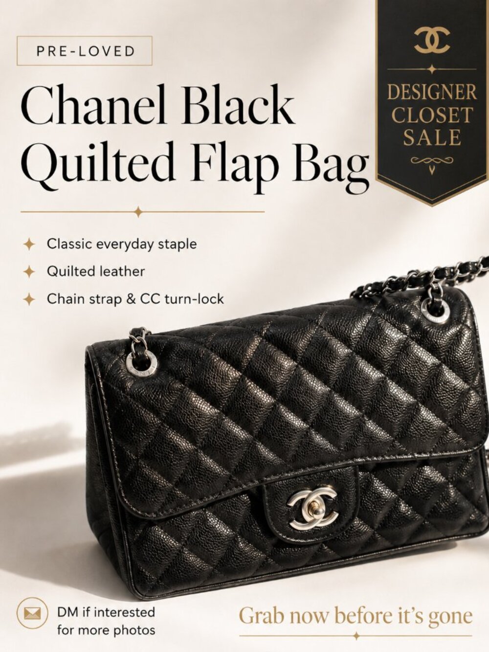Pre-loved Chanel Black Quilted Flap Bag